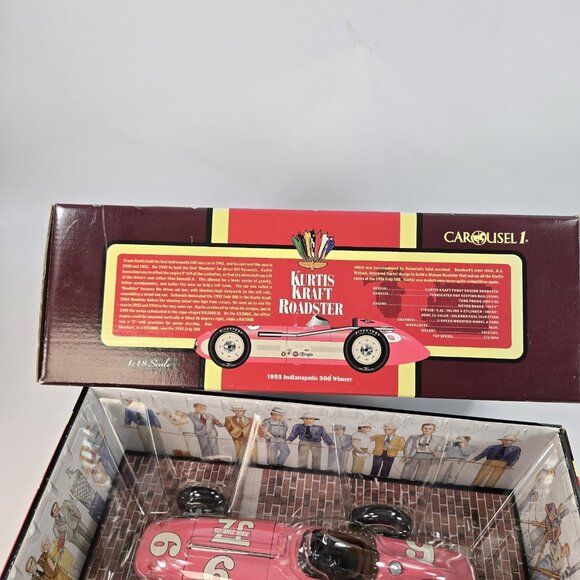 Carousel 1 1955 Indy 500 Winner Sweikert Kurtis Kraft Race Car Pink 4501 1/18 - Picture 8 of 11
